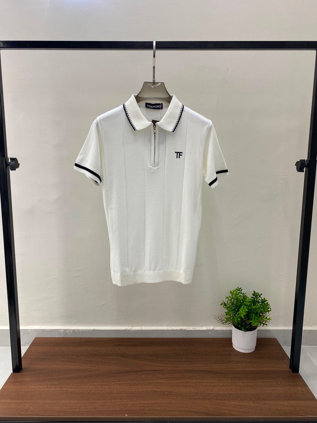 White zip polo